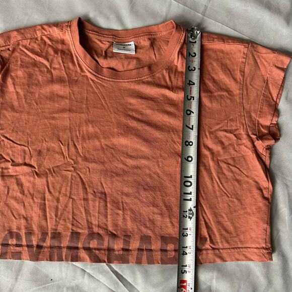 Gym Shark Rust, Short Sleeve, Cropped, Cuffed Sleeves, Graphic T-Shirt-M - Picture 5 of 7